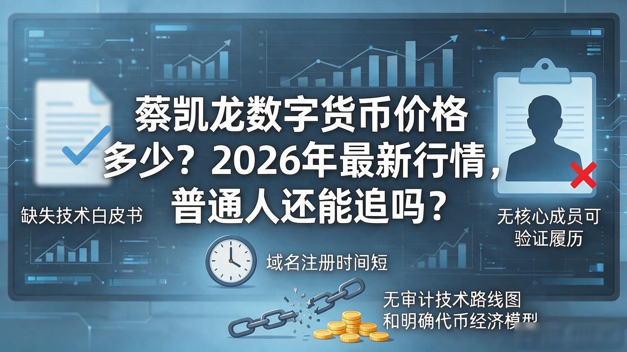 蔡凯龙数字货币价格多少？2026年最新行情，普通人还能追吗