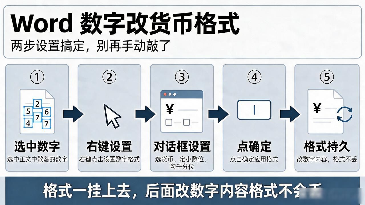 Word数字改货币格式，别手动敲了，两步设置搞定