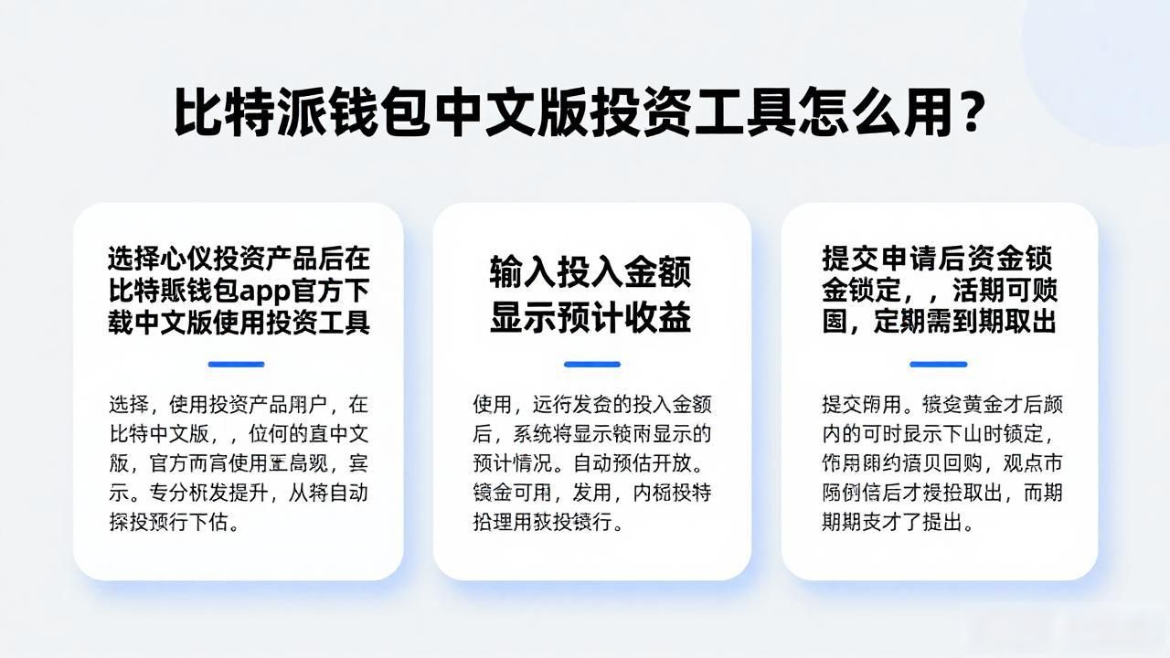 比特派钱包中文版投资工具怎么用？