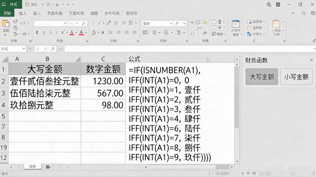 Excel货币大写改数字，粘贴一串公式批量转不费劲