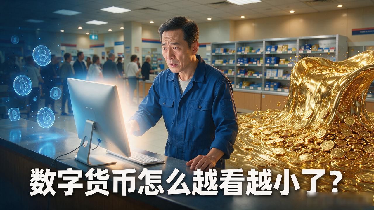 数字货币怎么越看越小了？在银行站了二十年柜面的老哥跟你唠明白
